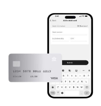 Phone next to debit card