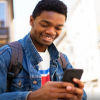 Man texting on phone