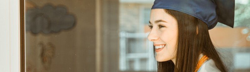 girl in cap and gown