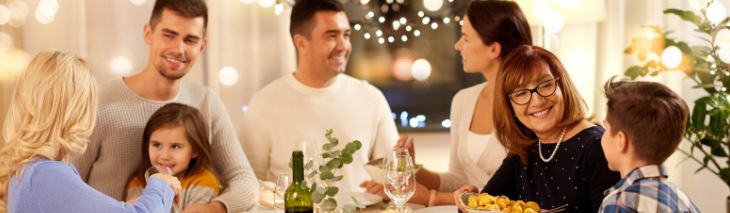 family having dinner