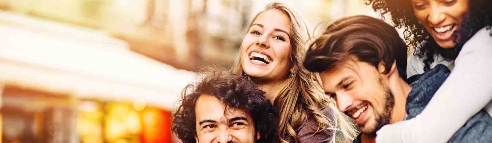 Group of happy young people.