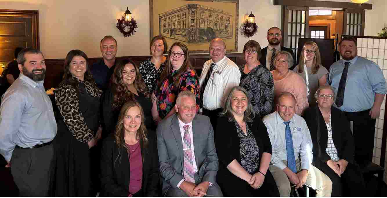 staff at celebration dinner